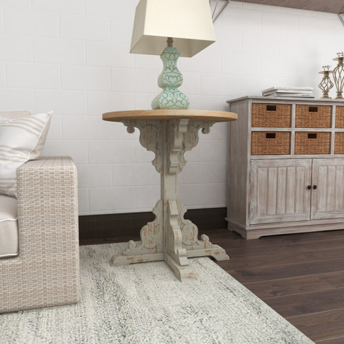 Ophelia & Co. Chambery Solid Wood Tray Top Pedestal End Table & Reviews